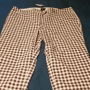 Gray, Black and white Checkered Ankle pants